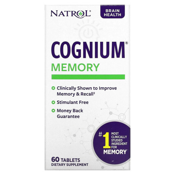 Витаминно-минеральный комплекс для улучшения памяти и работы мозга Natrol Cognium, 60 таблеток