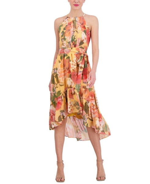 Women's Floral-Print Halter Midi Dress