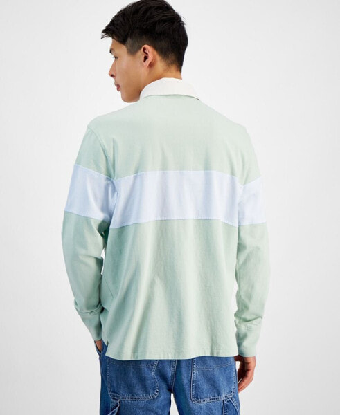 Men's Aaron Colorblocked Long Sleeve Rugby Shirt, Created for Macy's