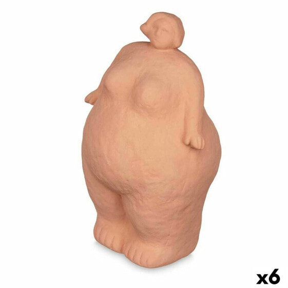 Decorative Figure Orange Dolomite 14 x 25 x 11 cm (6 Units) Lady Standing