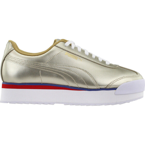 Puma Roma Amor Mixmetal Platform Womens Gold Sneakers Casual Shoes 372246-01