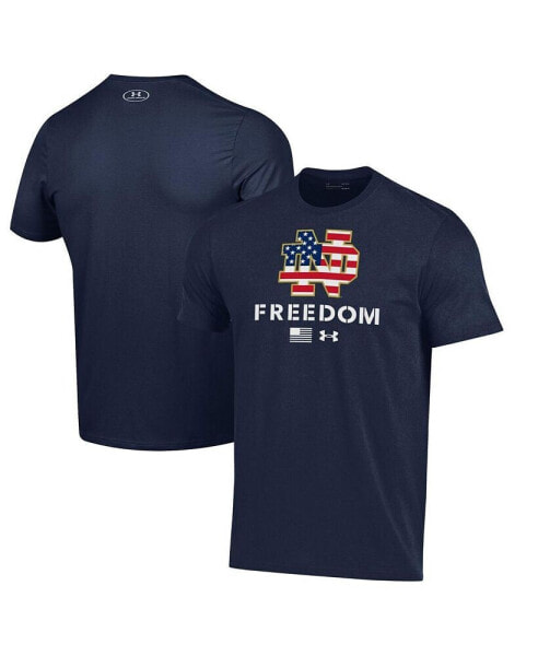 Men's Navy Notre Dame Fighting Irish Freedom Flag Performance T-shirt