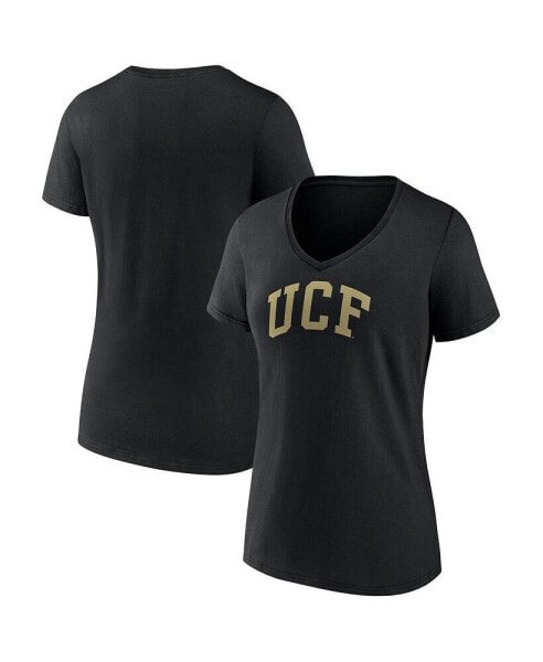 Women's Black UCF Knights Basic Arch V-Neck T-shirt