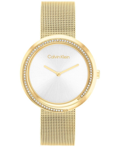 Women's Gold-Tone Stainless Steel Mesh Bracelet Watch 34mm