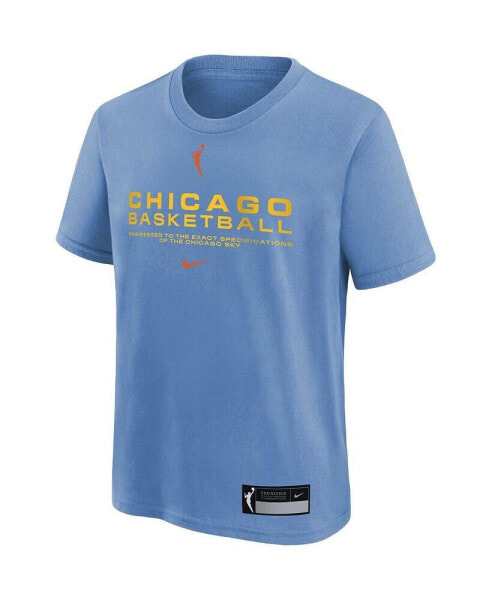 Big Boys and Girls Sky Blue Chicago Sky On Court Legend Essential Practice T-shirt