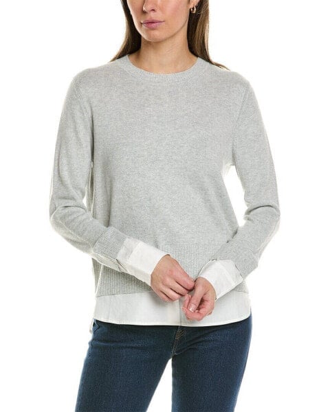 Alashan Cashmere Duet Shirttail Cashmere-Blend Sweater Women's Grey S