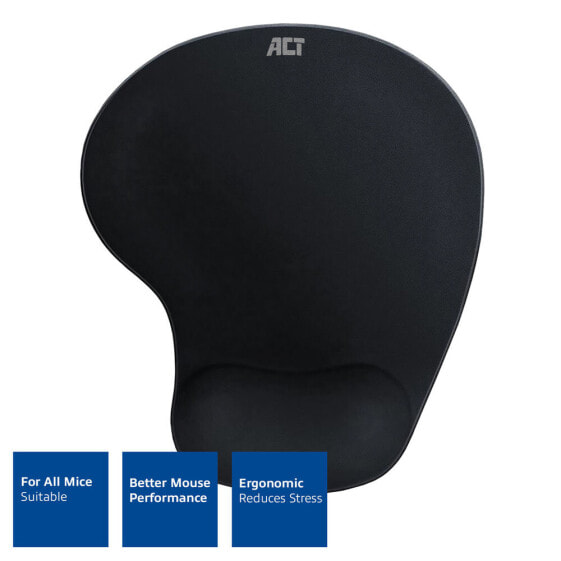 ACT AC8010 - Black - Monochromatic - Gel - Polyester - Polyurethane - Wrist rest - Non-slip base