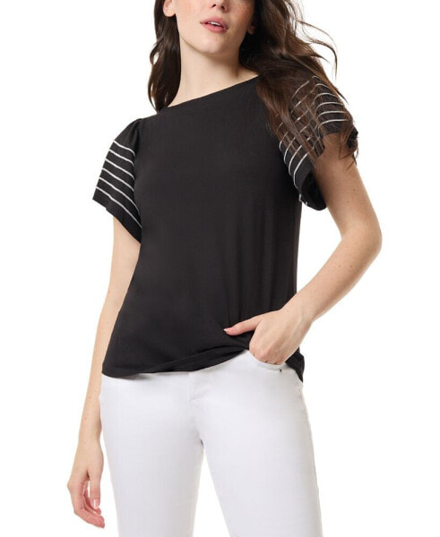 Women's Boat-Neck Flutter-Sleeve Top