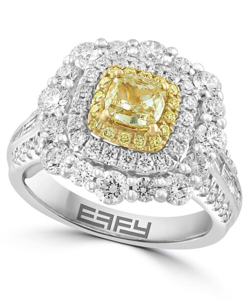 EFFY® Limited Edition White Diamond (1-5/8 ct .t.w.) and Yellow Diamond (1 ct. t.w.) Ring in 14k Two Tone Gold