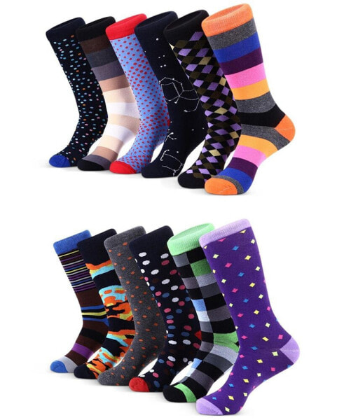 Men's Spring Zest Fun Dress Socks 12 Pack