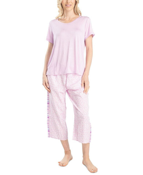 Women's 2-Pc. Coastal Life Cropped Pajamas Set