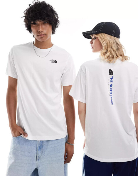 The North Face Vertical logo backprint t-shirt in white