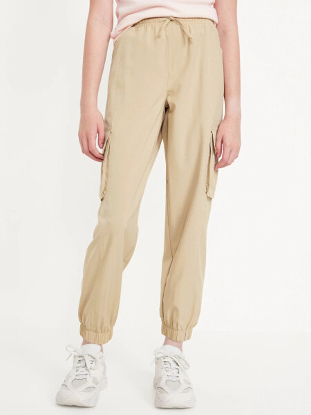 High-Waisted StretchTech Cargo Jogger Pants for Girls