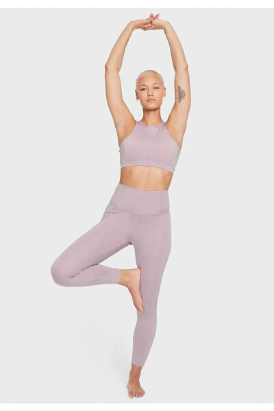 Легинсы Nike Yoga Dri-Fit с высокой талией и вырезами, 7/8, женские - фиолетовые