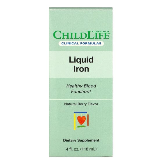 Витаминный Железный Комплекс Childlife Clinicals Liquid Iron, Natural Berry 4 унции (118 мл)