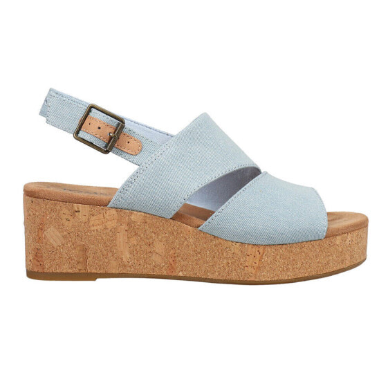 TOMS Claudine Wedge Womens Blue Casual Sandals 10020759T-450