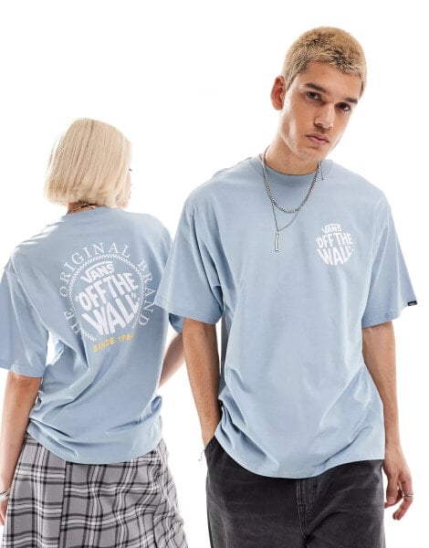 Vans circle logo back print t-shirt in dusty blue