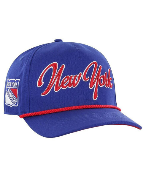 47 Men's Blue New York Rangers Overhand Logo Side Patch Hitch Adjustable Hat