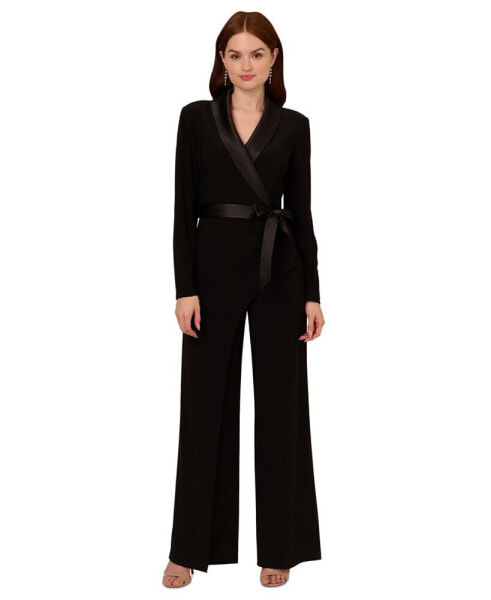 Women's Long-Sleeve Tuxedo Jumpsuit