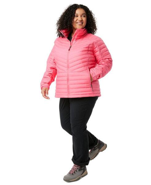 Plus Size Powder Lite Quilted Mock-Neck Puffer Coat