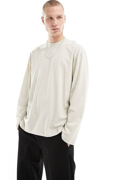 ASOS DESIGN oversized t-shirt in taupe