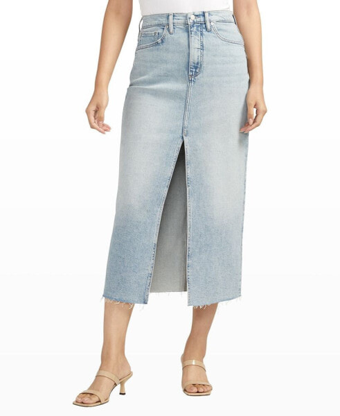 Юбка-джинсовая Silver Jeans Co. с прорезью спереди