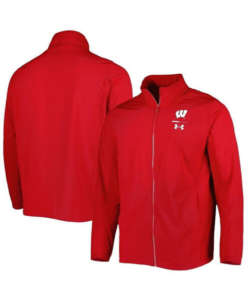 Куртка мужская Under Armour Squad 3.0 с красным цветом Висконсин Бэджерс
