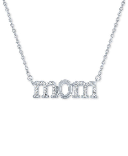 Macy's diamond "Mom" 18" Pendant Necklace (1/10 ct. t.w.) in Sterling Silver