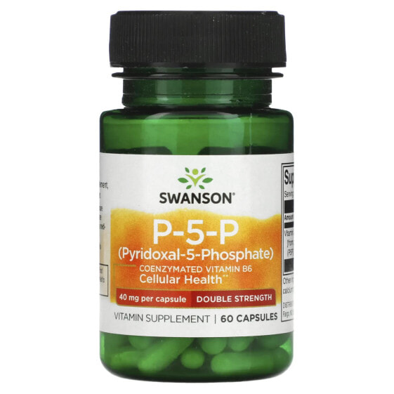 Swanson, P-5-P, двойная сила действия, 40 мг в капсуле, 60 капсул