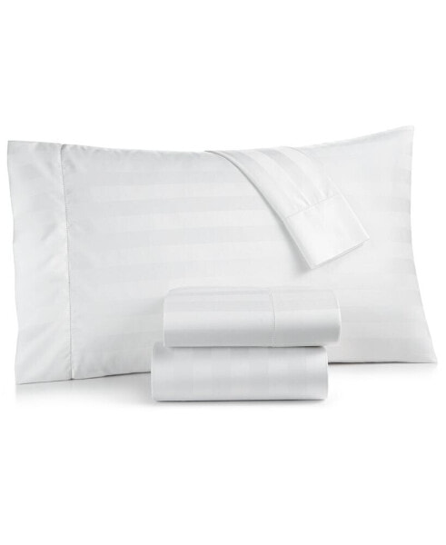 1.5" Stripe 550 Thread Count 100% Cotton Flat Sheet, Twin, Created for Macy's