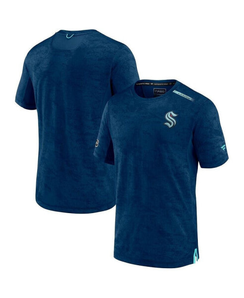 Men's Deep Sea Blue Seattle Kraken Authentic Pro Rink Premium Camo T-shirt