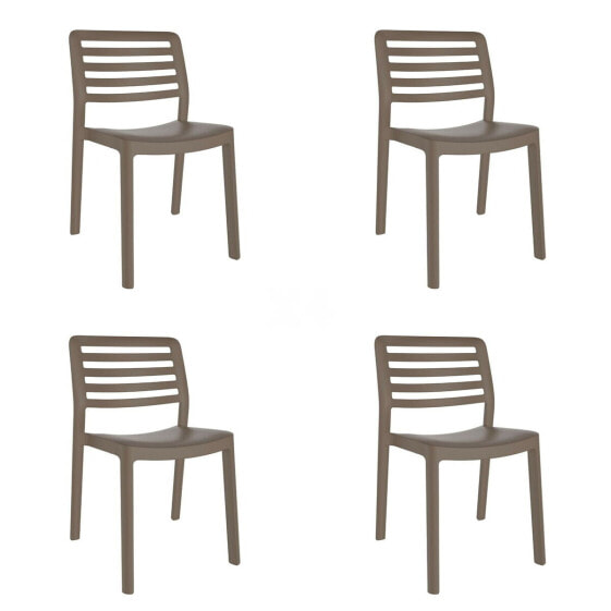 Garden chair Garbar Wind Brown Chocolate polypropylene 50 x 78 x 54 cm 50 x 54 x 78 cm 4 Units (4 Pieces)