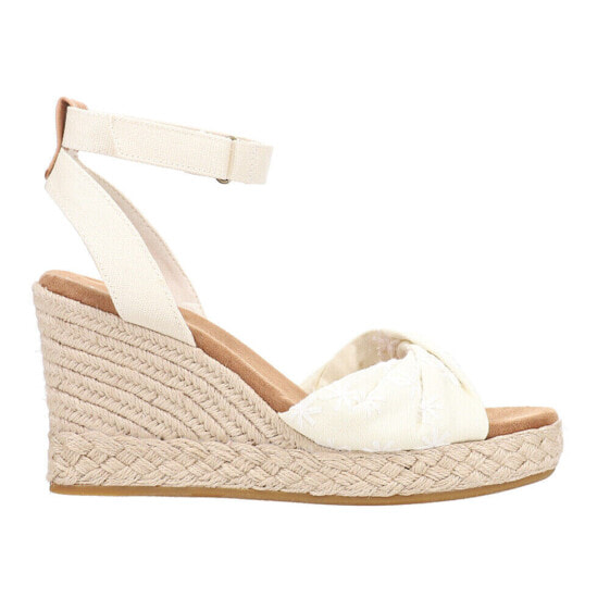 TOMS Marisela Floral Espadrille Wedge Womens Off White Casual Sandals 10020738T