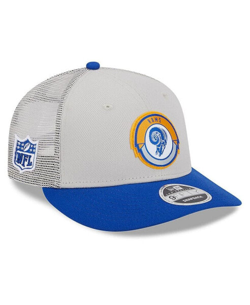 Бейсболка снепбек мужская New Era Los Angeles Rams 2023 историческая Low Profile 9FIFTY Cream, Royal