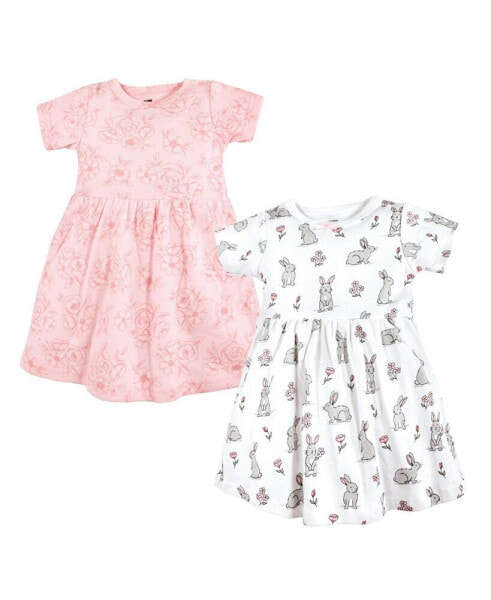 Baby Girls Cotton Dresses, Bunny Floral