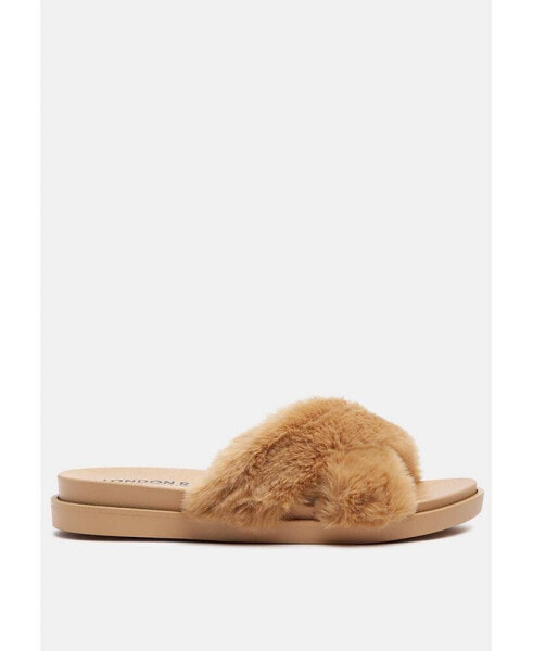 Women's homey fur slip-on flats