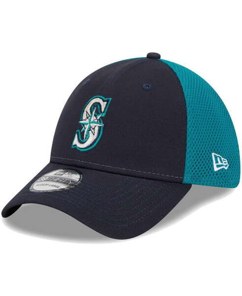 Men's Navy Seattle Mariners Team Neo 39THIRTY Flex Hat