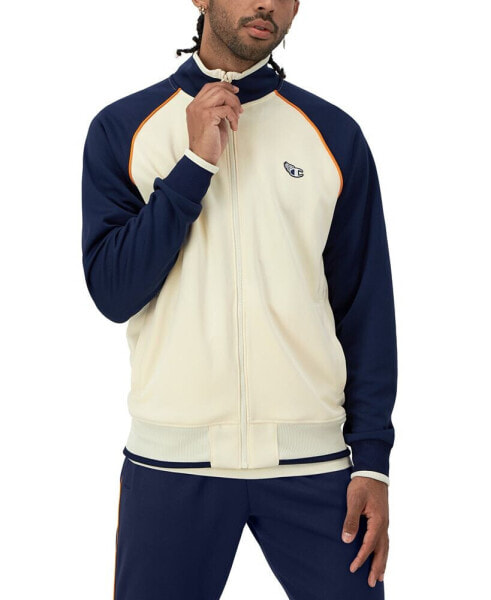 Men's Standard-Fit Piped Full-Zip Tricot Track Jacket