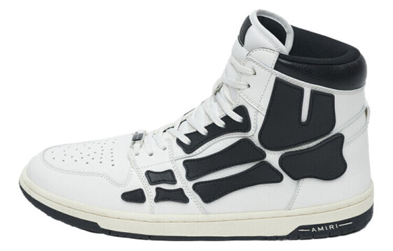 AMIRI Skel-Toe 高帮拼色 时尚板鞋 男款 白黑 / AMIRI Skel-Toe MFS002-111