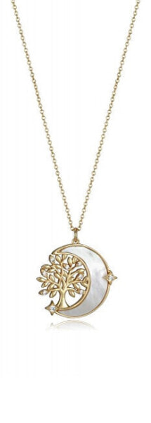 Stylish gilded necklace with moon and tree of life Trend 13002C100-90