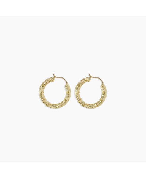 Rope Hoop Earrings Gold