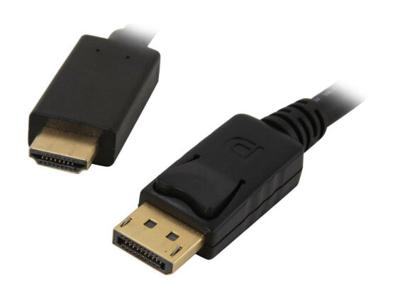 BYTECC DPHM-06 6 ft. Black Display Port to HDMI Cable Male to Male Adapter