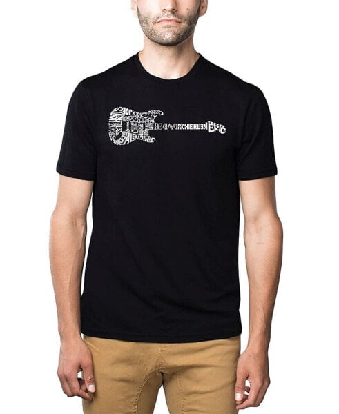 Men's Premium Word Art T-Shirt - Rock Guitar Body Word Art