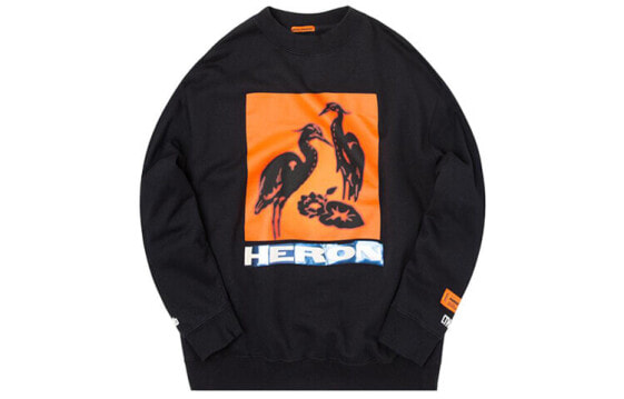 HERON PRESTON 圆领长袖卫衣 男女同款 黑色 / Толстовка Heron Preston HMBA003F198080030488