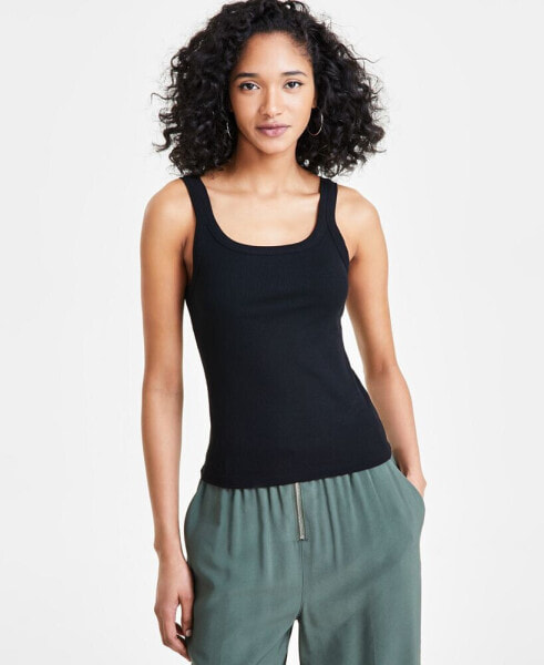 Women's Sleeveless Ribbed Tank Top, Created for Macy's