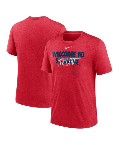 Men's Heather Red St. Louis Cardinals Home Spin Tri-Blend T-shirt