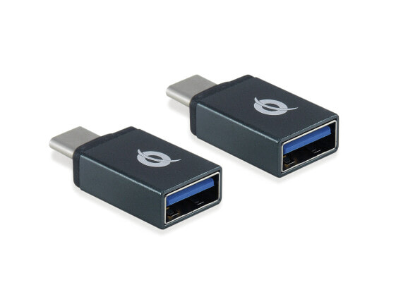 Conceptronic DONN USB-C to USB-A OTG Adapter 2-Pack - USB 3.1 Gen 1 Type-C - USB 3.1 Gen 1 Type-A - Black
