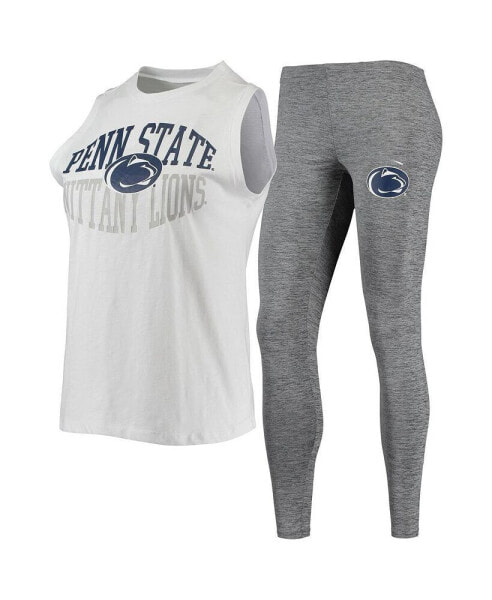 Пижама женская Concepts Sport Penn State Nittany Lions с топом и леггинсами (Угольно-белая)
