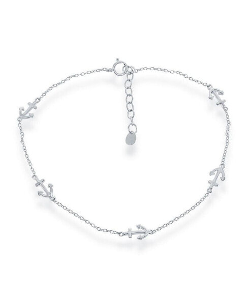 Sterling Silver Anchor by the Yard Anklet