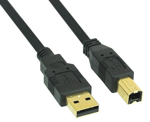 InLine USB 2.0 Cable Type A male / Type B female black - gold plated - 3m